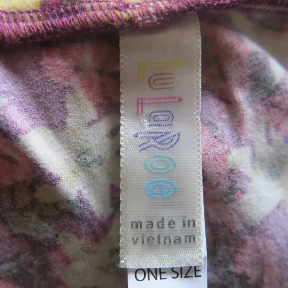 LULAROE Leggings One Size Women Floral Pink Multicolor Athleisure Casual Comfort